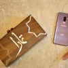 Handmade women's handbag inlaid with natural mother-of-pearl