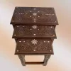 Handmade Coffee Table, Set of 3 Table, Mother of Pearl Inlaid Wood Side Table, Wooden Moroccan Furniture, Home Decor