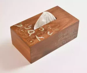 Handmade wooden Tissue Boxes inlay with mother of pearl pieces at the form of the amazing arabic calligraphy