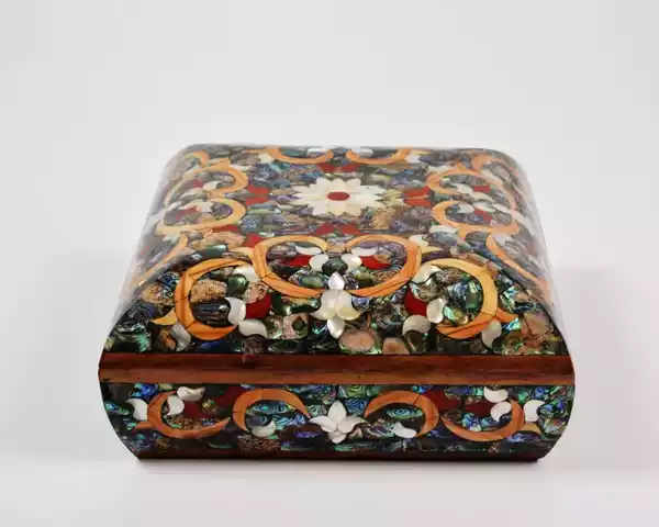 Handmade Jewelry Box made of natural wood and mother of pearl, Accessories box, makeup organizer, home decor, bedroom decor, gifts jewelry