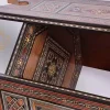 Handmade octagonal wooden damask mosaic table
