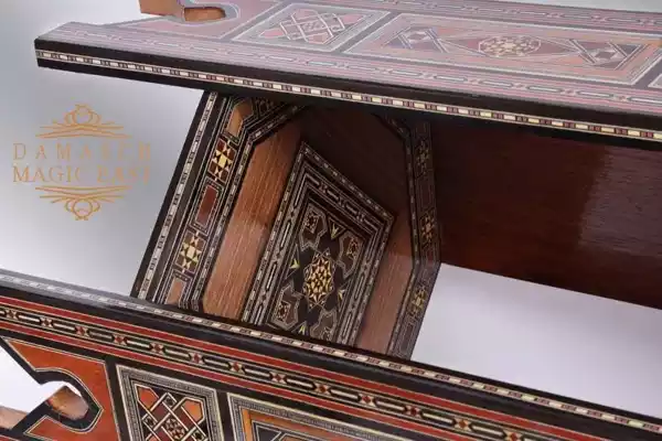 5edit-13 Handmade octagonal wooden damask mosaic table