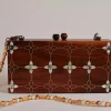 Handmade women's handbag inlaid with natural mother-of-pearl