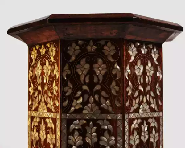 7 Handmade wooden Coffee table - mother of pearl inlaid - Handmade Octagonal table - designs - Vintage - entryway - home decor