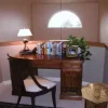 Handmade octagonal wooden damask mosaic table