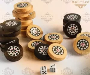 Wooden backgammon Pieces, handcrafted, set of 30 pieces, chess pieces set, backgammon & chess set, wooden, board games, dice, Checkers