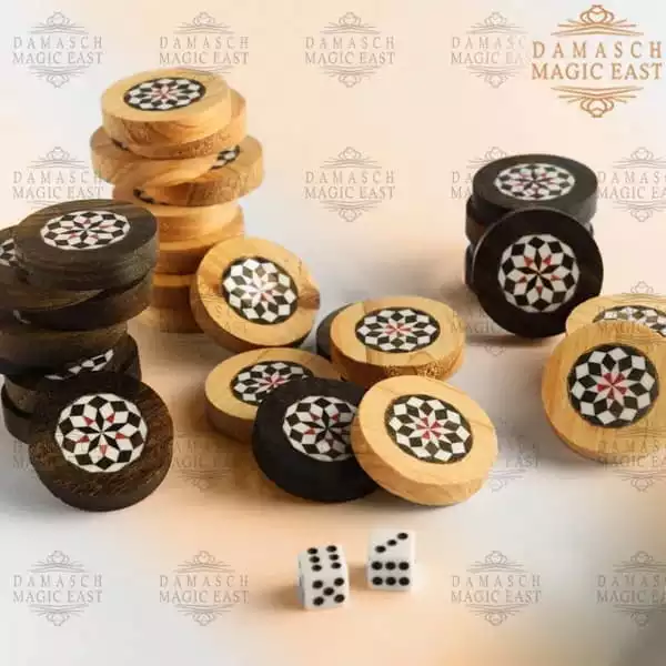Wooden backgammon Pieces, handcrafted, set of 30 pieces, chess pieces set, backgammon & chess set, wooden, board games, dice, Checkers