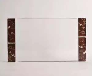handmade tray a stunning fusion of acrylic & wooden inlaid with pearl pieces in a wonderful geometric shape tray