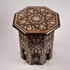 Handmade wooden Coffee table - mother of pearl inlaid - Handmade Octagonal table - designs - Vintage - entryway - home decor