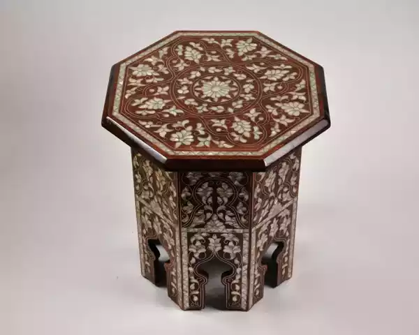 DSC_0368-1 Handmade wooden Coffee table - mother of pearl inlaid - Handmade Octagonal table - designs - Vintage - entryway - home decor