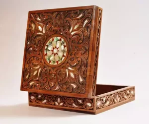 jewelry box Hand engraving in the style of craftsmen from the Fatimid