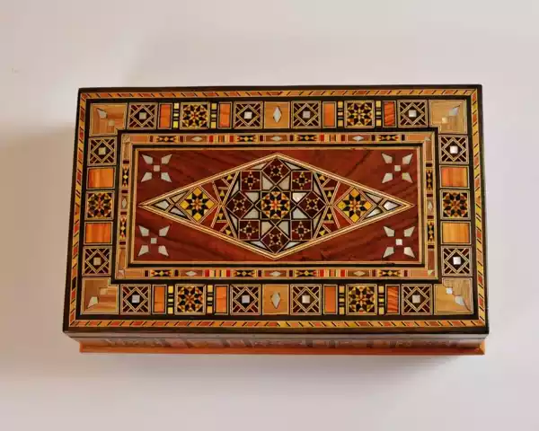 Mosaic box/Jewelry/Chocolate box/Handmade box/Wooden box/Mosaic box with mother of pearl inlay