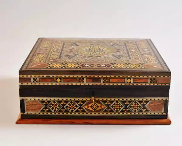Square Jewelry Box with Lock Handmade Accessories Box Makeup Organizer Home Decoration Bedroom Decor Gifts