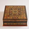 Square Jewelry Box with Lock Handmade Accessories Box Makeup Organizer Home Decoration Bedroom Decor Gifts