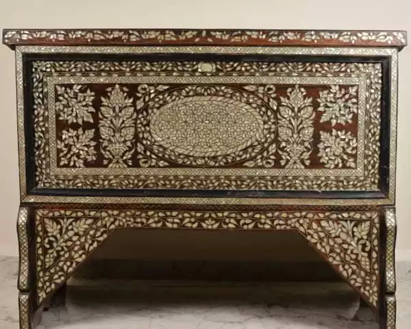 IMG-20230128-WA0135 Handmade antique Damascus mosaic box inlaid with mother-of-pearl