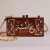 Handmade women's handbag inlaid with natural mother-of-pearl
