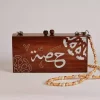 Handmade women's handbag inlaid with natural mother-of-pearl