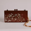 Handmade women's handbag inlaid with natural mother-of-pearl