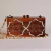 Handmade women's handbag inlaid with natural mother-of-pearl