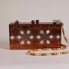 Handmade women's handbag inlaid with natural mother-of-pearl