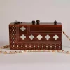 Handmade women's handbag inlaid with natural mother-of-pearl
