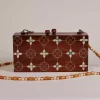Handmade women's handbag inlaid with natural mother-of-pearl
