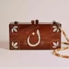Handmade women's handbag inlaid with natural mother-of-pearl