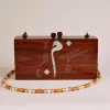 Handmade women's handbag inlaid with natural mother-of-pearl