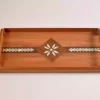 Handmade Wooden Tray, Rectangle ,Tray Inlaid with pearl, Geometric Marquetry Tray, Decorative Serving Tray