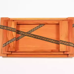 luxurious tray with a Plexi cover, inlaid with natural mother-of-pearl