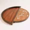 special Handmade wooden round tray shaped made from beech wood inlay with mother of pearl pieces and mosaic at the form of the amazing arabic calligraphy