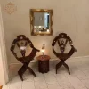 Handmade Folding Charm Chair | Walnut Wood, Mother of Pearls model antique