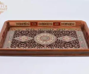 EID vintage tray, wooden tray ,handmade tray, gift ,home decor, serving, kitchen, dining, mosaic, pearl