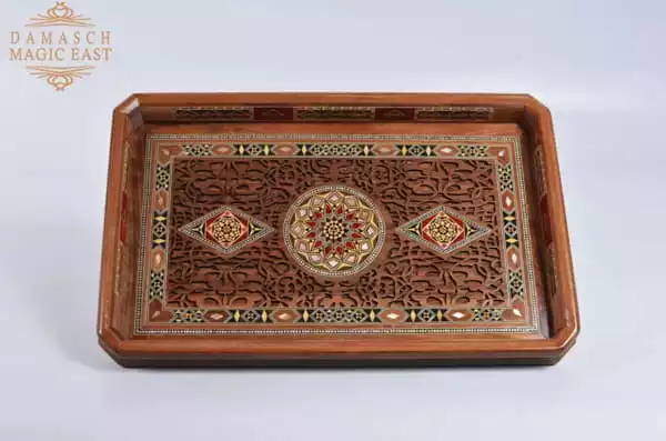 EID vintage tray, wooden tray ,handmade tray, gift ,home decor, serving, kitchen, dining, mosaic, pearl