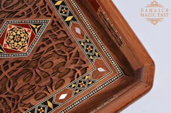 EID vintage tray, wooden tray ,handmade tray, gift ,home decor, serving, kitchen, dining, mosaic, pearl