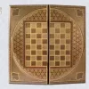 Golden Chess set/ 20" wooden chess board inlaid with copper/backgammon pieces included/ Board games/ luxury Christmas gift for him