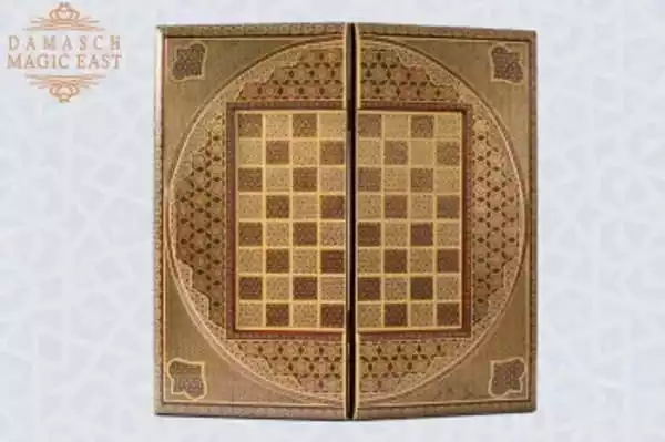 WhatsApp-Image-2022-03-25-at-11.23.17-PM-1 Golden Chess set/ 20" wooden chess board inlaid with copper/backgammon pieces included/ Board games/ luxury Christmas gift for him