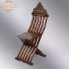 Handmade vintage wooden chair - Artisan's Fold Chair chair - home decor - side chair inlaid with mother of pearl