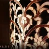 Side Table - round table - bench - mother of pearl - round bench - handmade -hand crafted table - entry way furniture - brocade top
