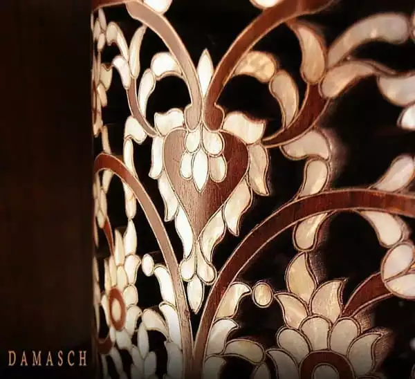 WhatsApp-Image-2022-03-31-at-1.06.34-AM-1 Side Table - round table - bench - mother of pearl - round bench - handmade -hand crafted table - entry way furniture - brocade top
