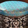 Side Table - round table - bench - mother of pearl - round bench - handmade -hand crafted table - entry way furniture - brocade top