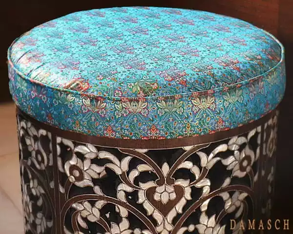 WhatsApp-Image-2022-03-31-at-1.06.35-AM Side Table - round table - bench - mother of pearl - round bench - handmade -hand crafted table - entry way furniture - brocade top