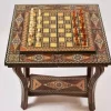Handmade Wooden chess table, backgammon, poker table /chess board/ Inlaid with Pearl/ board games/ Christmas gift for dad