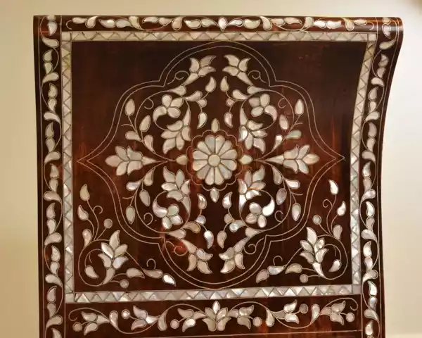 Inlaid with mother of pearl Bench - Hand bench - Handmade - wood seat - home decor - luxurious decor