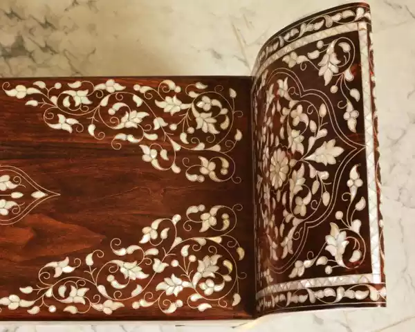 Inlaid with mother of pearl Bench - Hand bench - Handmade - wood seat - home decor - luxurious decor