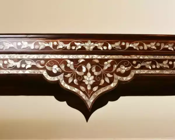 Inlaid with mother of pearl Bench - Hand bench - Handmade - wood seat - home decor - luxurious decor