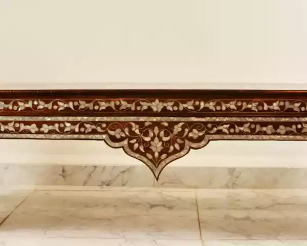 Inlaid with mother of pearl Bench - Hand bench - Handmade - wood seat - home decor - luxurious decor