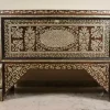 Handmade antique Damascus mosaic box inlaid with mother-of-pearl