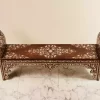 Inlaid with mother of pearl Bench - Hand bench - Handmade - wood seat - home decor - luxurious decor