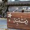 Handmade women's handbag inlaid with natural mother-of-pearl